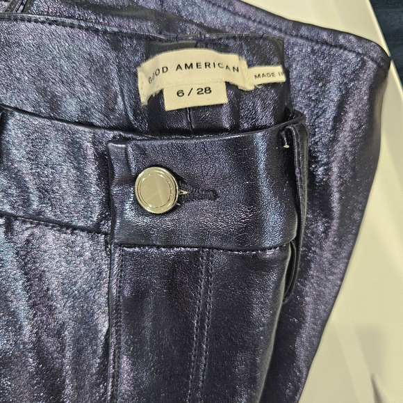 GOOD AMERICANGood Icon Faux Leather Pants In Blue Rinse - Picture 3 of 6